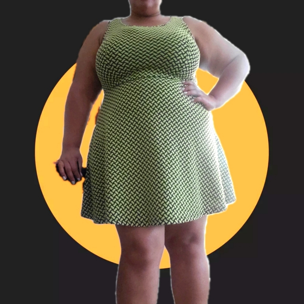 Neon green a-line dress